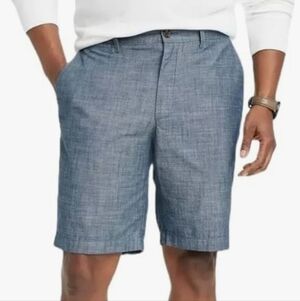 NWT Goodfellow Men's Flat Front Chambray Blue Shorts 10" Inseam 54/56/58/60